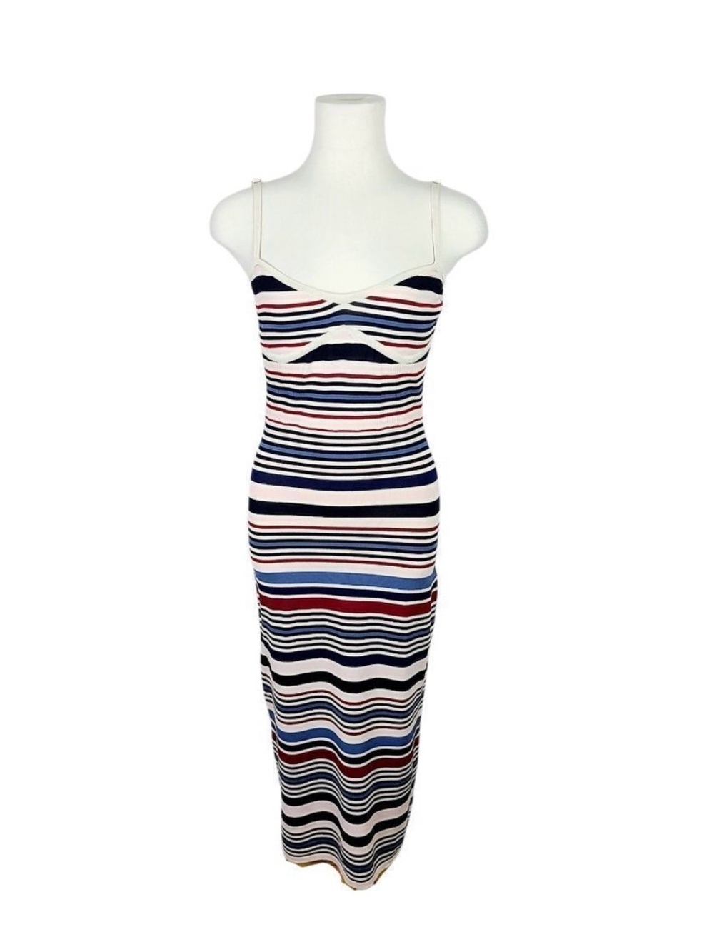 LE Rumi Striped Ribbed Knit Bodycon Cami Maxi Dress XS